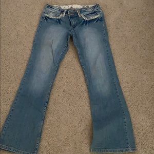Mid waisted Farlow Flare Jeans with lace edging